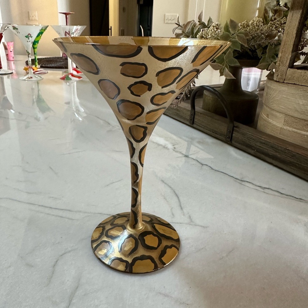 Lolita “Leopardtini” Martini Glass (hand painted)